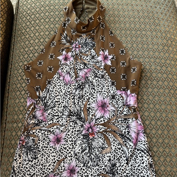 White House Black Market Floral Ankle Pants with matching halter top xs - Picture 3 of 5